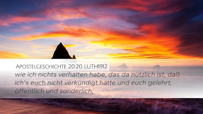 Apostelgeschichte 20:20 LUTH1912 Bible Verse Image