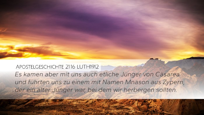 Apostelgeschichte 21:16 LUTH1912 Bible Verse Image