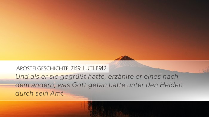 Apostelgeschichte 21:19 LUTH1912 Bible Verse Image