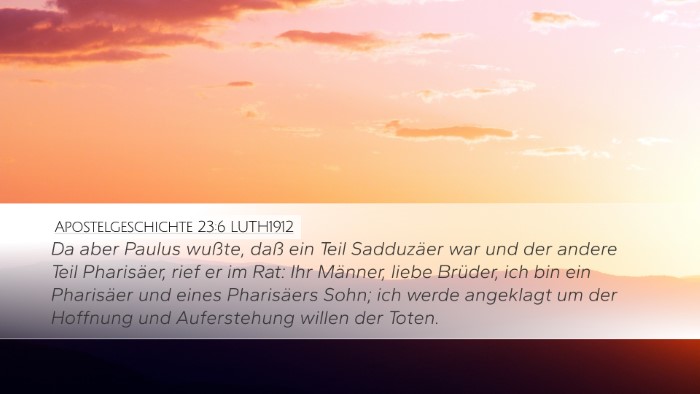 Apostelgeschichte 23:6 LUTH1912 Bible Verse Image