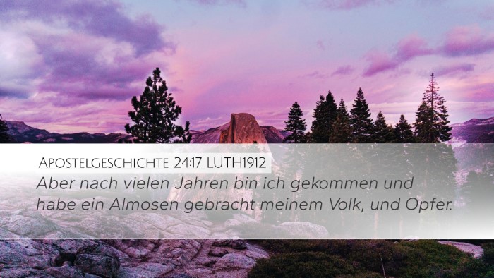 Apostelgeschichte 24:17 LUTH1912 Bible Verse Image