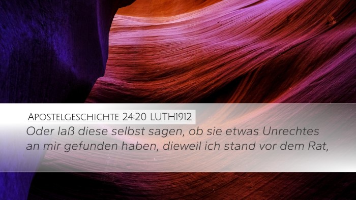Apostelgeschichte 24:20 LUTH1912 Bible Verse Image