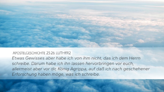 Apostelgeschichte 25:26 LUTH1912 Bible Verse Image