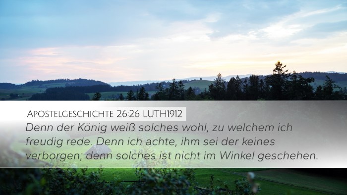 Apostelgeschichte 26:26 LUTH1912 Bible Verse Image