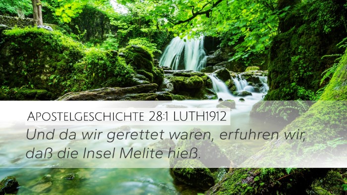 Apostelgeschichte 28:1 LUTH1912 Bible Verse Image
