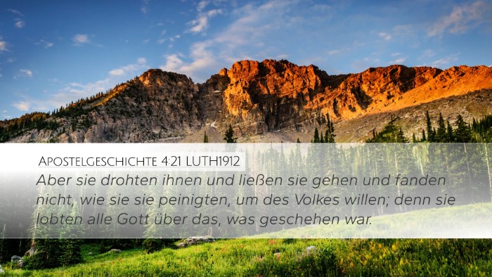 Apostelgeschichte 4:21 LUTH1912 Bible Verse Image