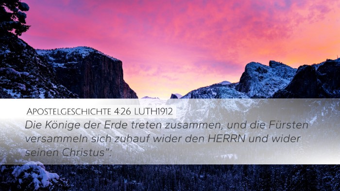 Apostelgeschichte 4:26 LUTH1912 Bible Verse Image