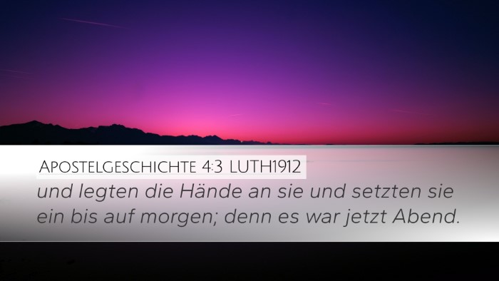 Apostelgeschichte 4:3 LUTH1912 Bible Verse Image