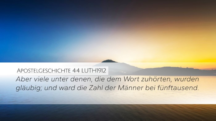 Apostelgeschichte 4:4 LUTH1912 Bible Verse Image