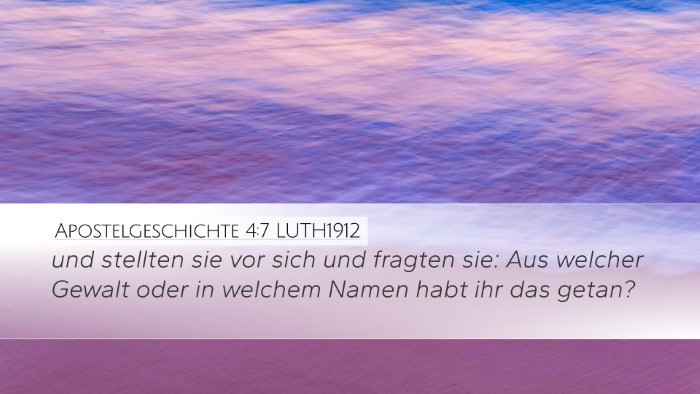 Apostelgeschichte 4:7 LUTH1912 Bible Verse Image