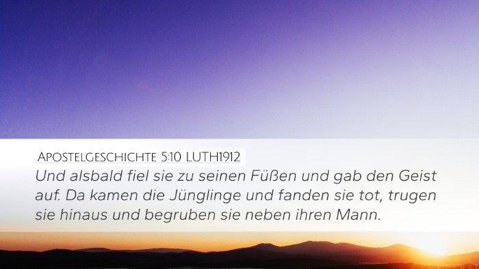 Apostelgeschichte 5:10 LUTH1912 Bible Verse Image