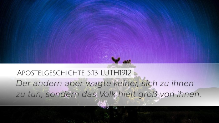 Apostelgeschichte 5:13 LUTH1912 Bible Verse Image