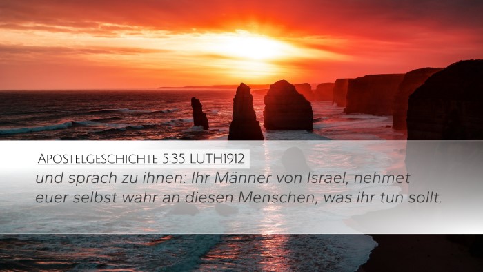 Apostelgeschichte 5:35 LUTH1912 Bible Verse Image
