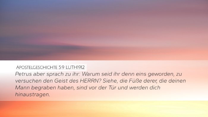 Apostelgeschichte 5:9 LUTH1912 Bible Verse Image