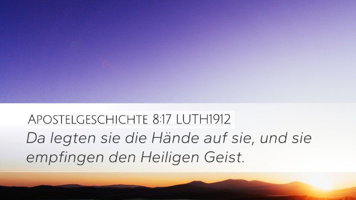 Apostelgeschichte 8:17 LUTH1912 Bible Verse Image