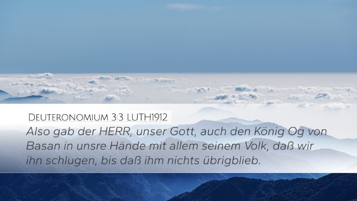 Deuteronomium 3:3 LUTH1912 Desktop Wallpaper - Also gab der HERR, unser Gott, auch den König Og - Desktop Bible Verse Wallpaper