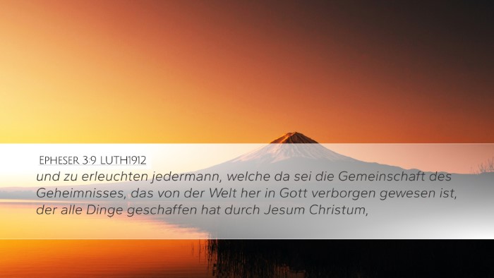 Epheser 3:9 LUTH1912 Bible Verse Image