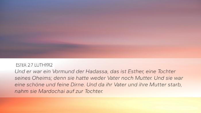 Ester 2:7 LUTH1912 Desktop Wallpaper - Und er war ein Vormund der Hadassa, das ist - Desktop Bible Verse Wallpaper