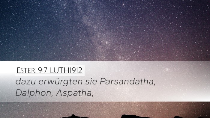 Ester 9:7 LUTH1912 Bible Verse Image
