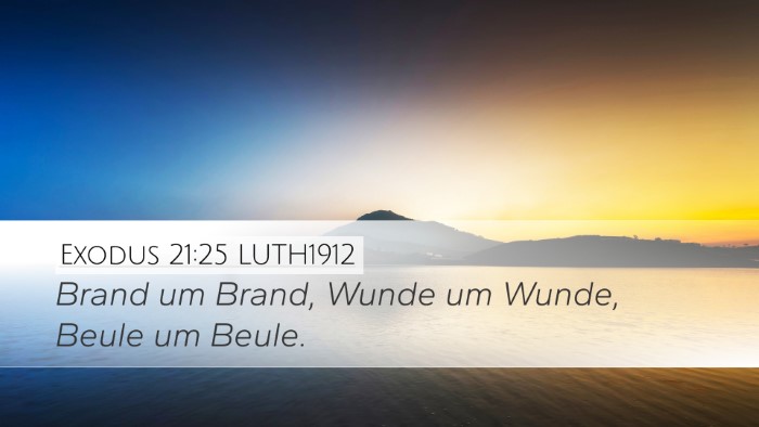 Exodus 21:25 LUTH1912 Desktop Wallpaper - Brand um Brand, Wunde um Wunde, Beule um - Desktop Bible Verse Wallpaper