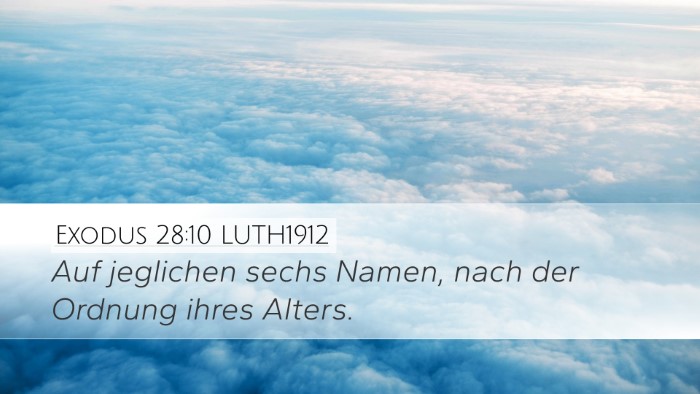 Exodus 28:10 LUTH1912 Desktop Wallpaper - Auf jeglichen sechs Namen, nach der Ordnung ihres - Desktop Bible Verse Wallpaper