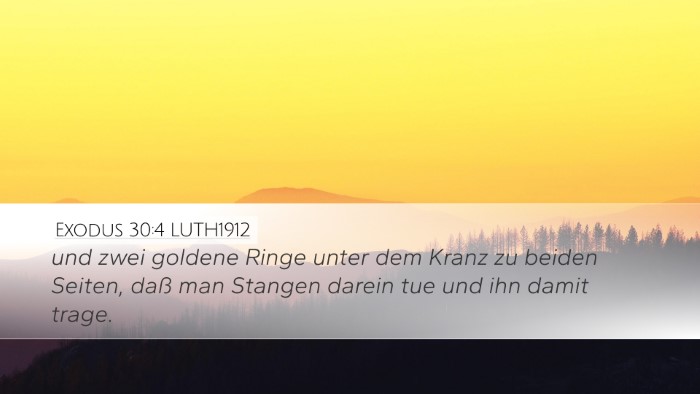 Exodus 30:4 LUTH1912 Desktop Wallpaper - und zwei goldene Ringe unter dem Kranz zu beiden - Desktop Bible Verse Wallpaper