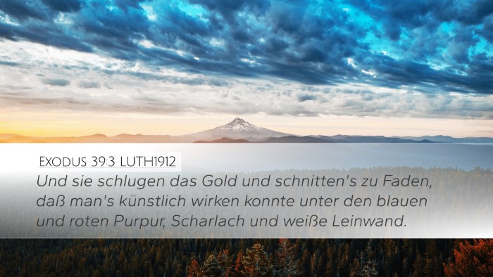 Exodus 39:3 LUTH1912 Desktop Wallpaper - Und sie schlugen das Gold und schnitten's zu - Desktop Bible Verse Wallpaper