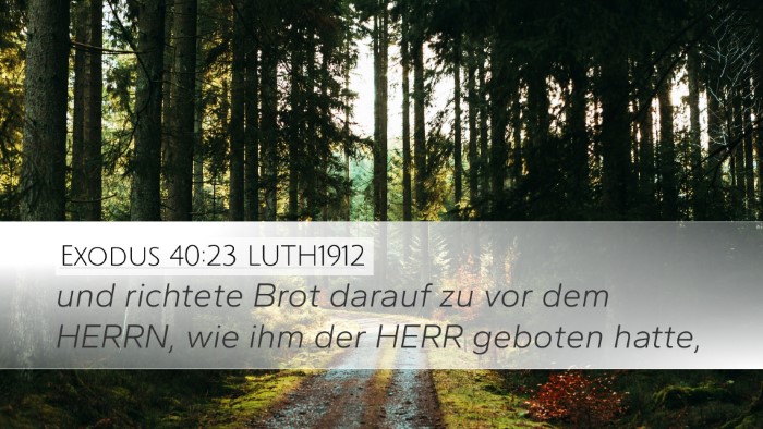 Exodus 40:23 LUTH1912 Bible Verse Image