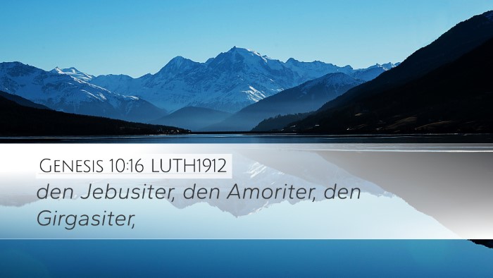Genesis 10:16 LUTH1912 Bible Verse Image