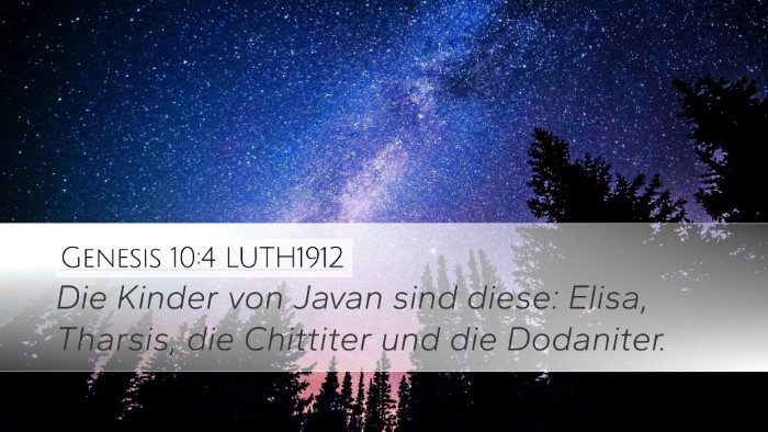 Genesis 10:4 LUTH1912 Bible Verse Image