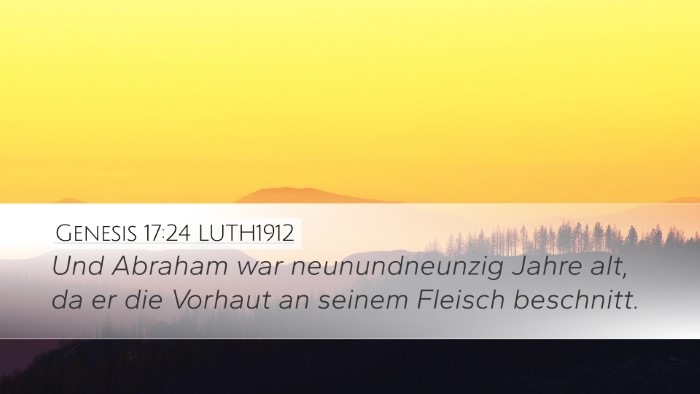 Genesis 17:24 LUTH1912 Desktop Wallpaper - Und Abraham war neunundneunzig Jahre alt, da er - Desktop Bible Verse Wallpaper