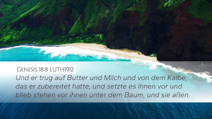 Genesis 18:8 LUTH1912 Desktop Wallpaper - Und er trug auf Butter und Milch und von dem - Desktop Bible Verse Wallpaper