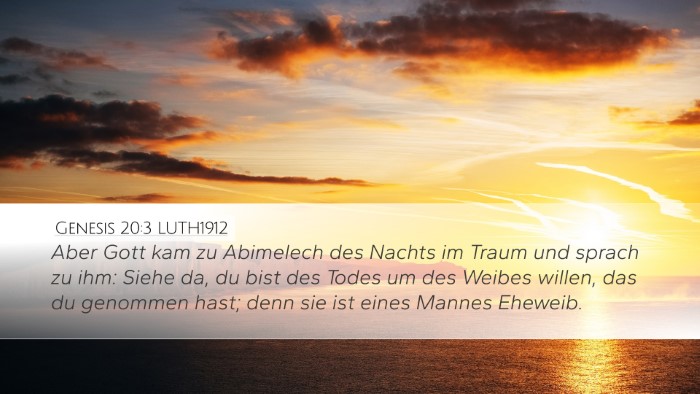 Genesis 20:3 LUTH1912 Bible Verse Image