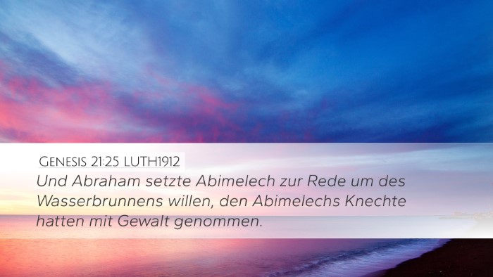 Genesis 21:25 LUTH1912 Bible Verse Image
