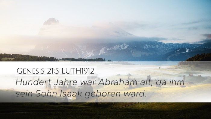 Genesis 21:5 LUTH1912 Bible Verse Image