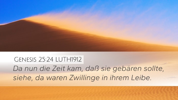 Genesis 25:24 LUTH1912 Bible Verse Image