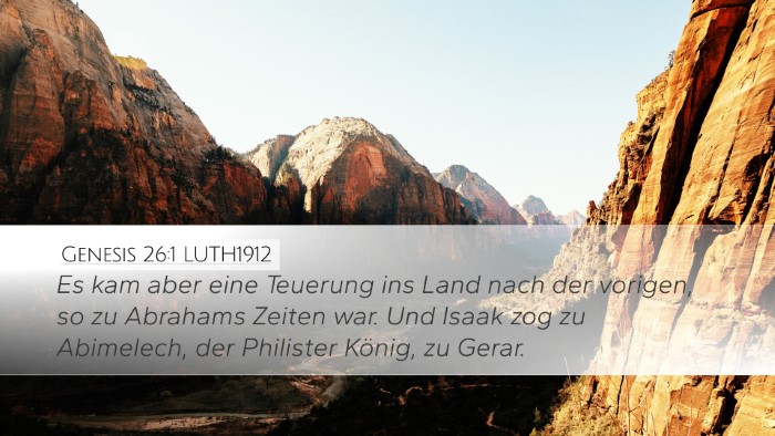 Genesis 26:1 LUTH1912 Bible Verse Image