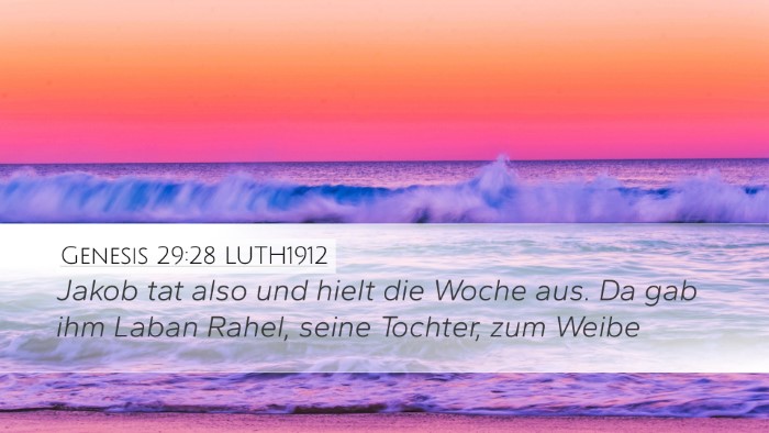 Genesis 29:28 LUTH1912 Bible Verse Image