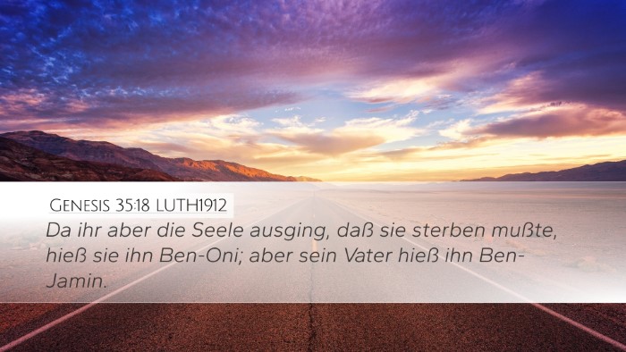 Genesis 35:18 LUTH1912 Bible Verse Image
