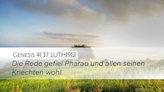 Genesis 41:37 LUTH1912 Bible Verse Image