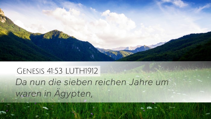 Genesis 41:53 LUTH1912 Bible Verse Image