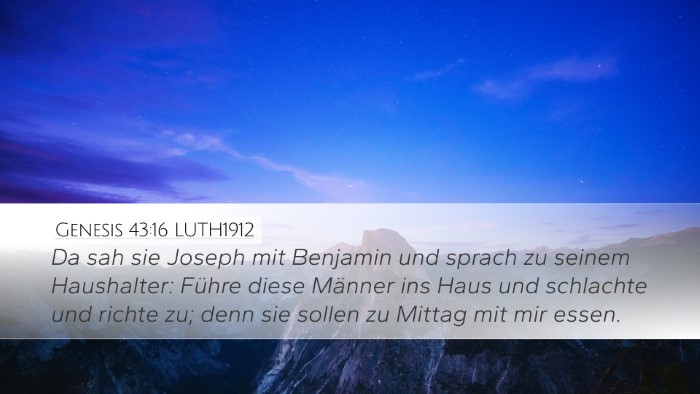 Genesis 43:16 LUTH1912 Bible Verse Image
