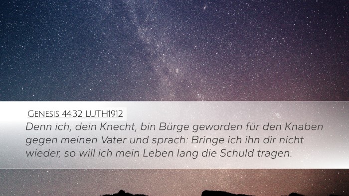 Genesis 44:32 LUTH1912 Bible Verse Image