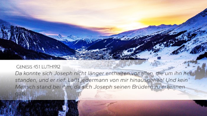 Genesis 45:1 LUTH1912 Desktop Wallpaper - Da konnte sich Joseph nicht länger enthalten vor - Desktop Bible Verse Wallpaper