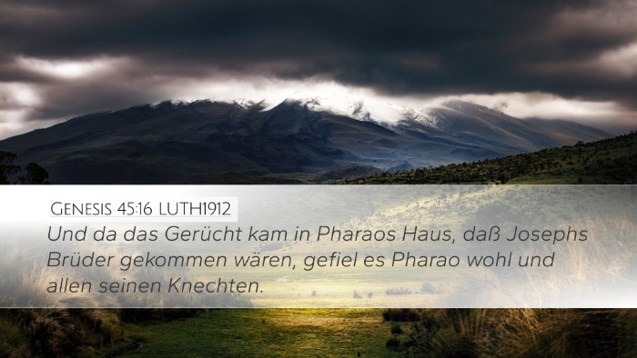 Genesis 45:16 LUTH1912 Bible Verse Image
