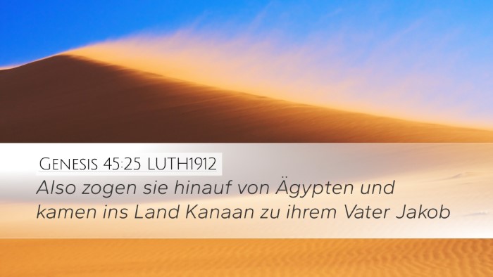 Genesis 45:25 LUTH1912 Desktop Wallpaper - Also zogen sie hinauf von Ägypten und kamen ins - Desktop Bible Verse Wallpaper