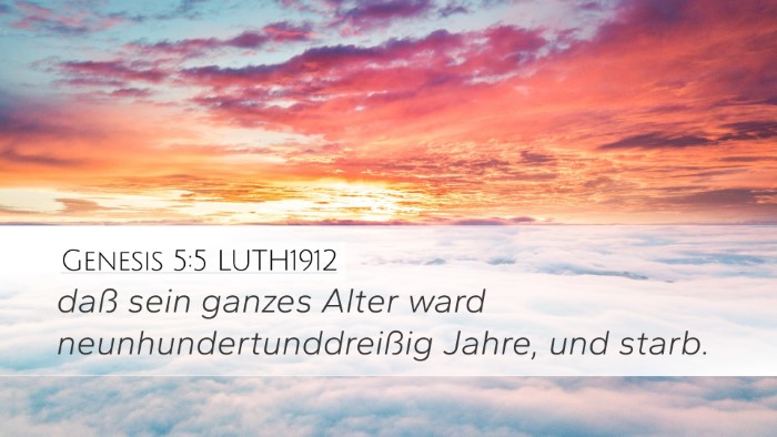 Genesis 5:5 LUTH1912 Bible Verse Image