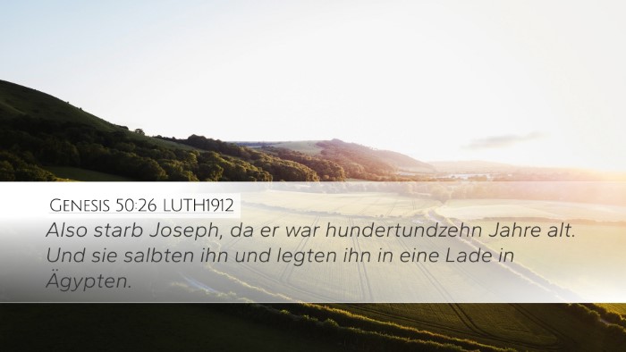 Genesis 50:26 LUTH1912 Bible Verse Image