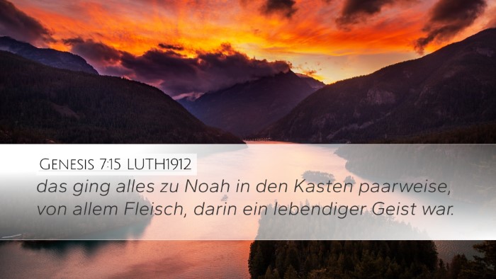 Genesis 7:15 LUTH1912 Desktop Wallpaper - das ging alles zu Noah in den Kasten paarweise, - Desktop Bible Verse Wallpaper