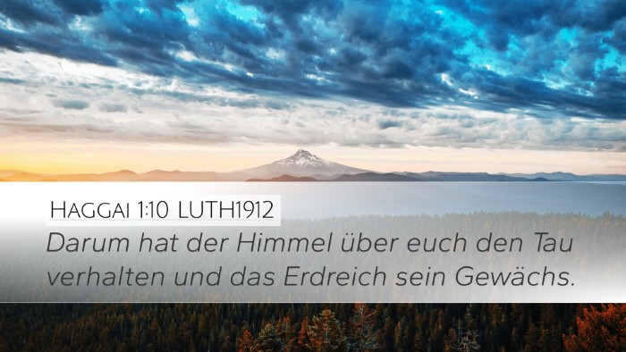 Haggai 1:10 LUTH1912 Bible Verse Image